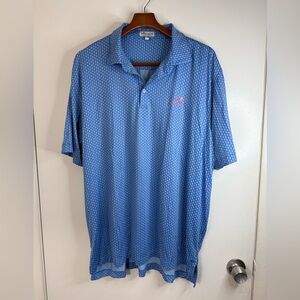 Peter Millar Summer Comfort Ziggy Stardust David Bowie blue golf polo XL